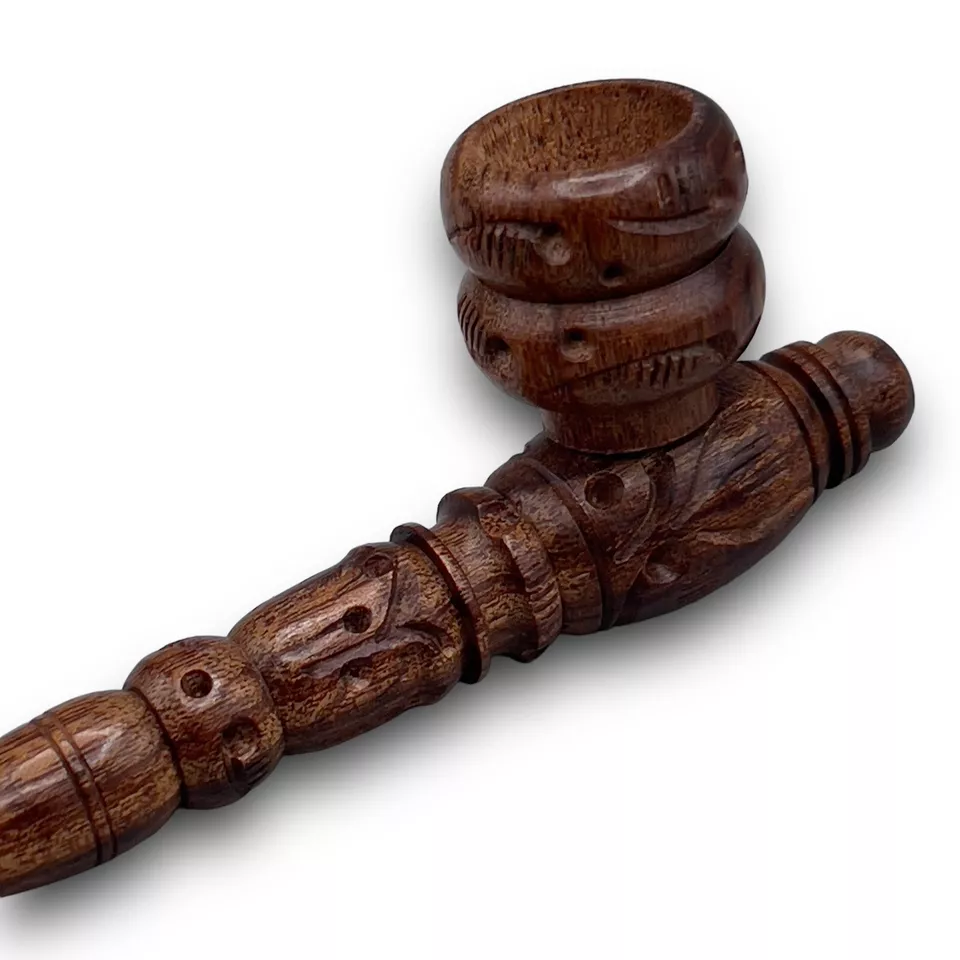 hand carved wooden pipe