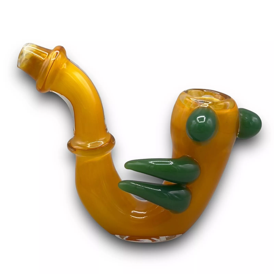 Glass Smoking Pipe Tobacco Bowl Sherlock Style Gold Fumed - 4" Inch