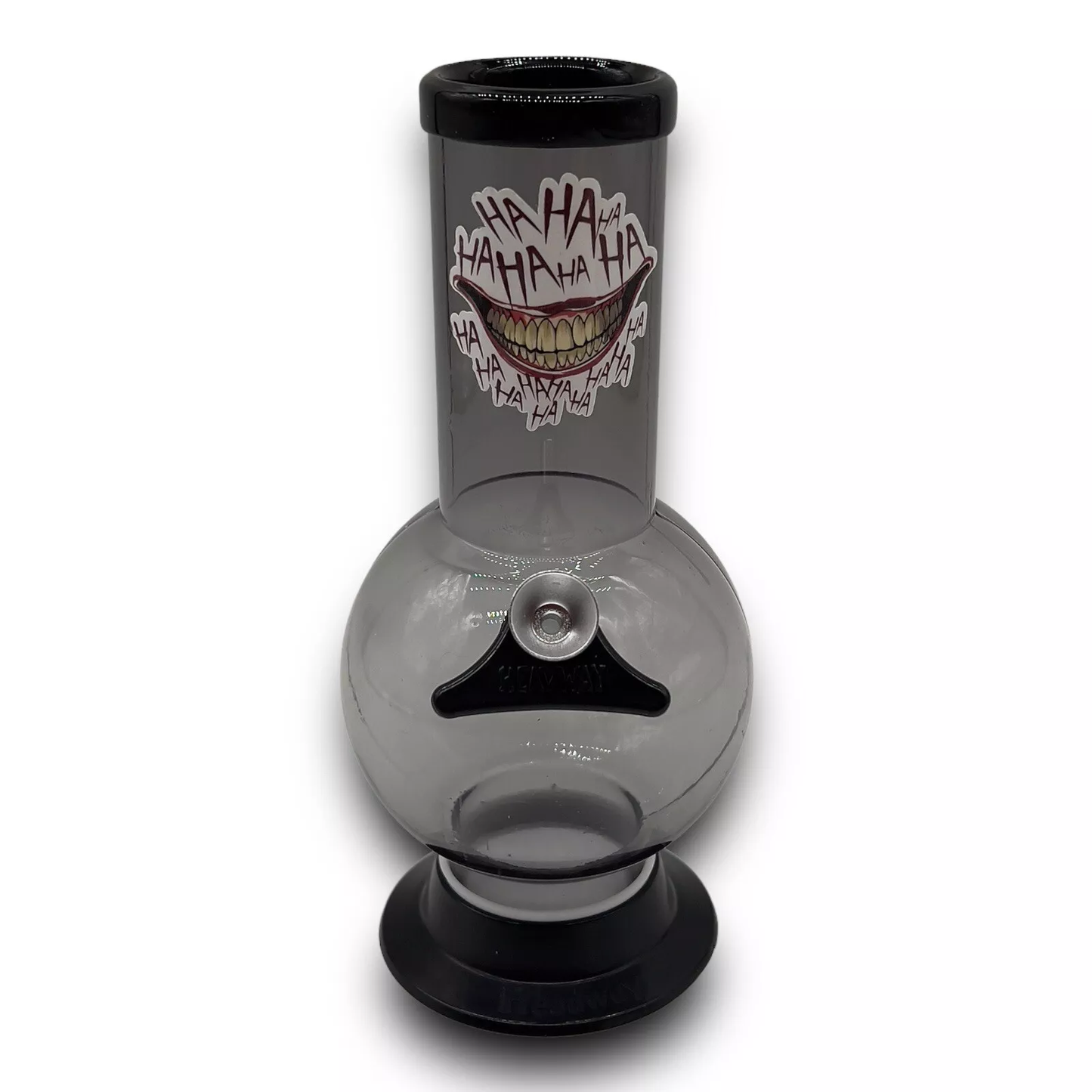 Acrylic JOKER "Ha Ha Ha" Plastic Bong Water Pipe Water Bubbler Tobacco Decal Hookah Black - 8"