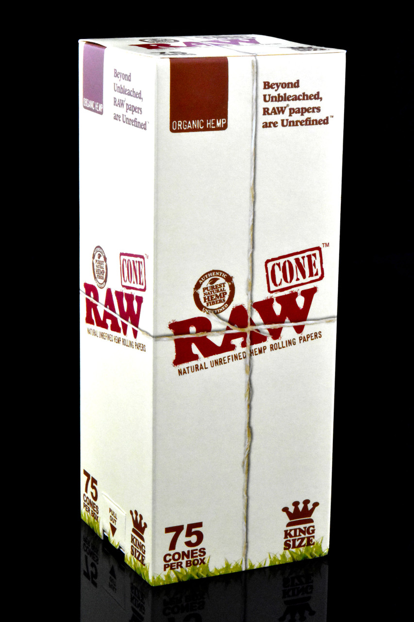 Raw Organic King Size Rolling Paper Cones - 75 Count