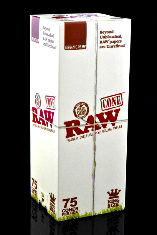 Raw Organic King Size Rolling Paper Cones - 75 Count