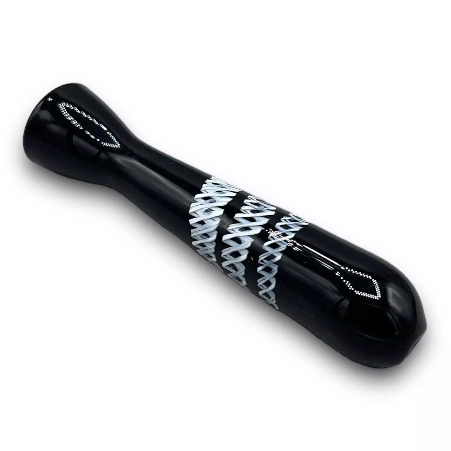 Glass One Hitter Portable Travel Smoking Pipe - Black