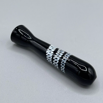 Glass One Hitter Portable Travel Smoking Pipe - Black