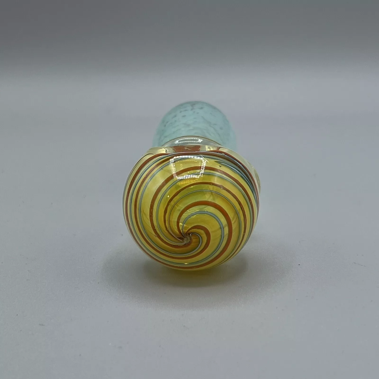 Glass Smoking Pipe Tobacco Glass Bowl Yellow Blue Hue - 4.7" Inch