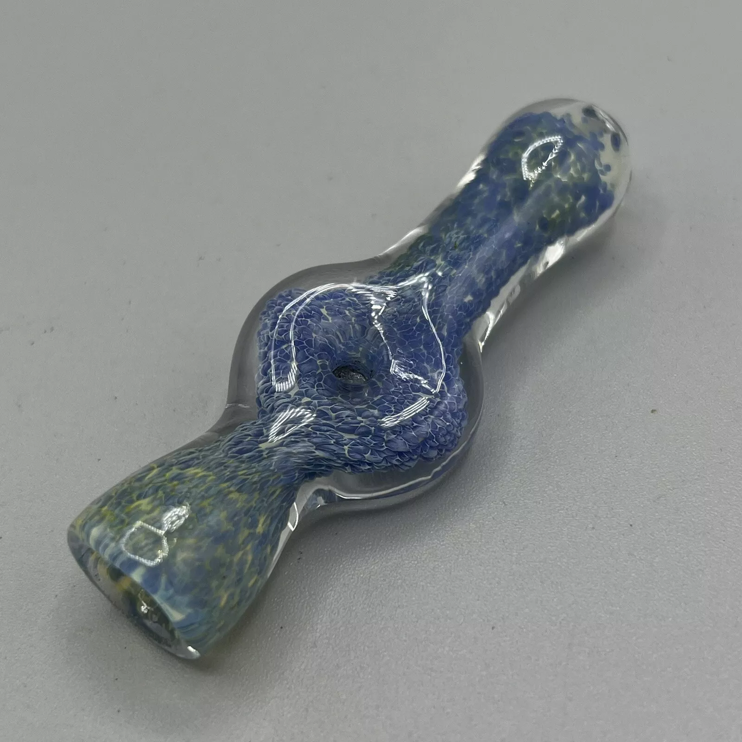 One Hitter Tobacco Glass Pipe One Hit Bowl Pipe Blue - 3" inch