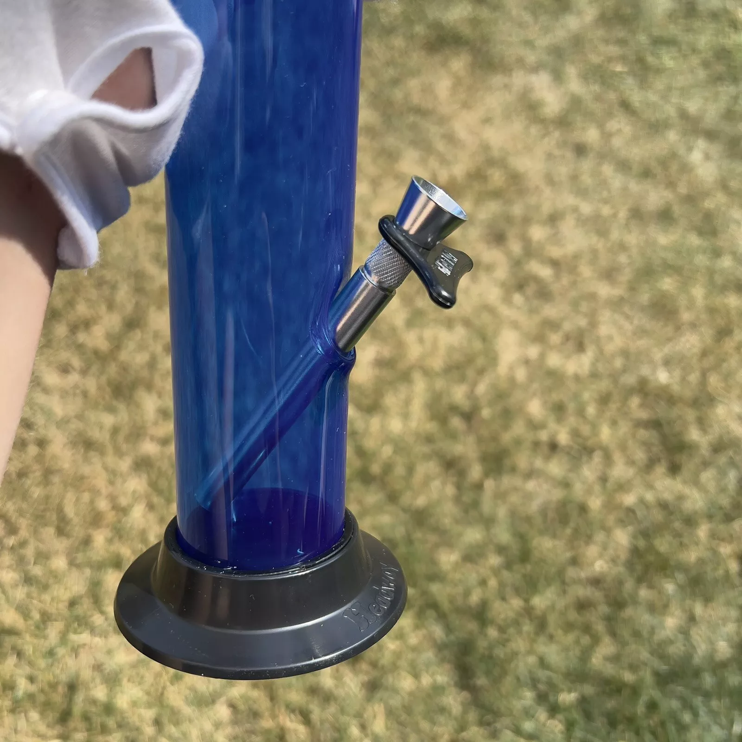 Acrylic Plastic Bong Tall Water Pipe Straight Hookah - 12" BLUE