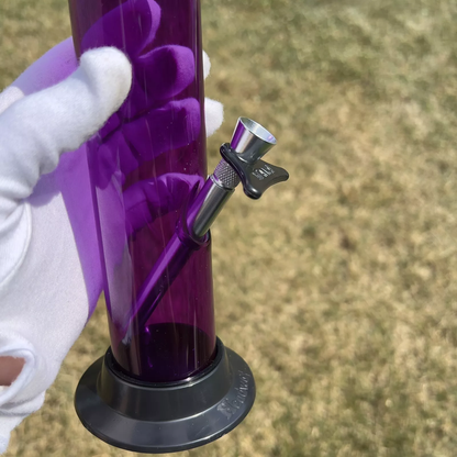 Acrylic Plastic Bong Tall Water Pipe Straight Hookah - 12" PURPLE