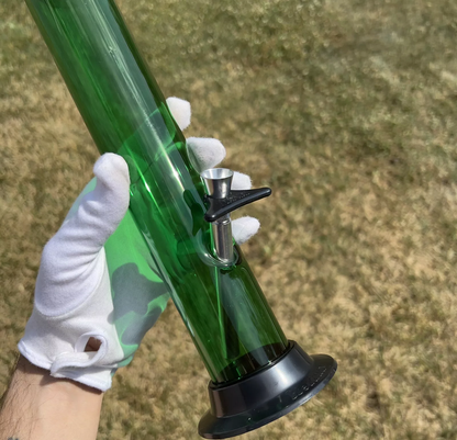 Acrylic Plastic Bong Tall Water Pipe Straight Hookah - 12" GREEN