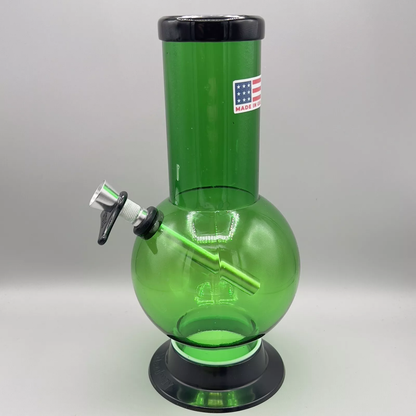 Acrylic Plastic Bong Water Pipe Bubbler - 2" Diameter - 8" Tall - Green