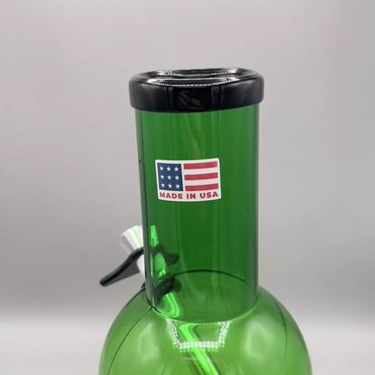 Acrylic Plastic Bong Water Pipe Bubbler - 2" Diameter - 8" Tall - Green