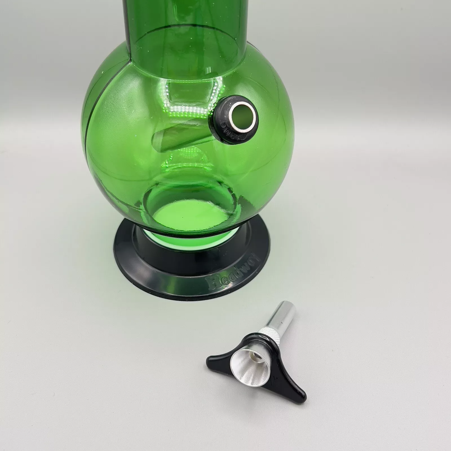 Acrylic Plastic Bong Water Pipe Bubbler - 2" Diameter - 8" Tall - Green