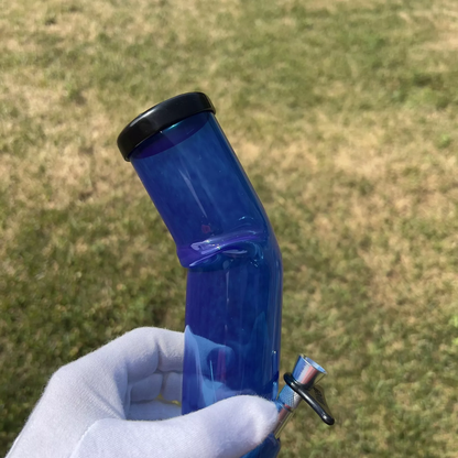 Acrylic Bong Plastic Bong Bubbler Water Pipe Hookah Bent Neck - 10" Blue