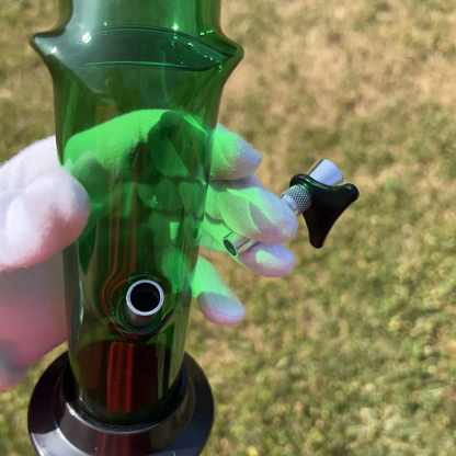 Acrylic Bong Plastic Water Pipe 10" Hookah Herb Bubbler Bent Neck - Green