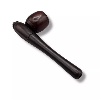 4" Smooth Rosewood Carved Tobacco Pipe