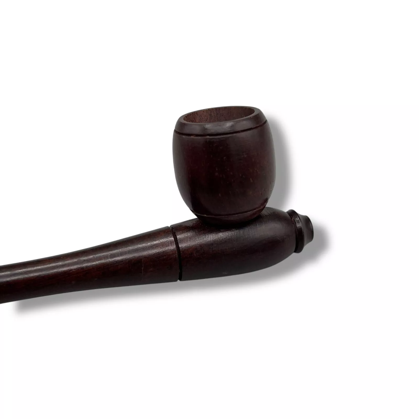 4" Smooth Rosewood Carved Tobacco Pipe