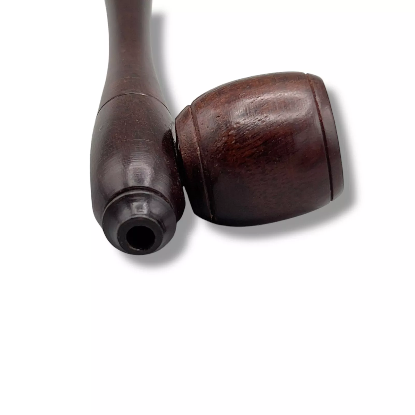 4" Smooth Rosewood Carved Tobacco Pipe