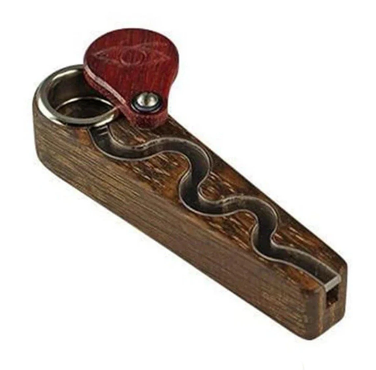 Monkey Pipe – The Oregon Trail | Light or Dark Grain Wood Hand Pipe