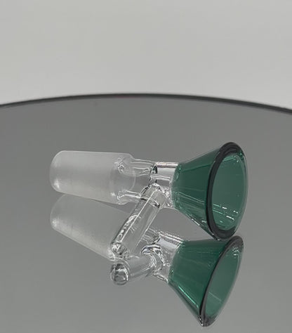 14mm Glass Bowl Piece Slide - Teal Funnel